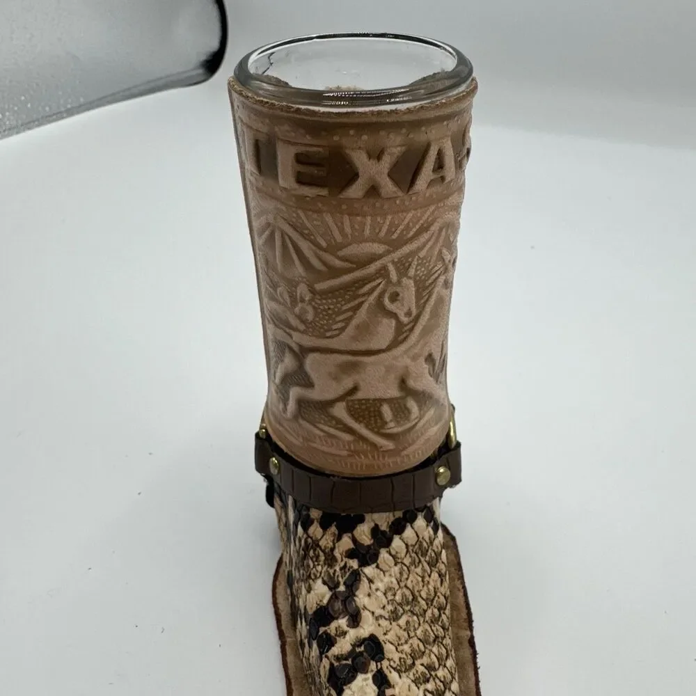 Shot Glass Tall‎ Boy Leather Boot Hand Made in Mexico